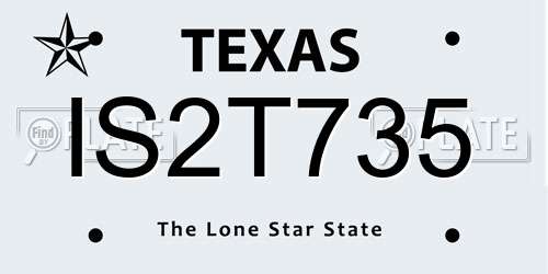 IS2T735 Texas License Plate