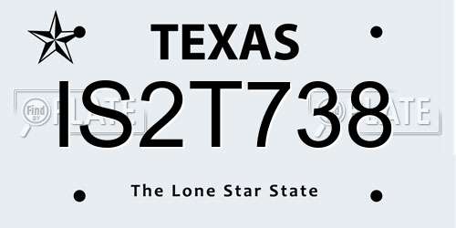 IS2T738 Texas License Plate