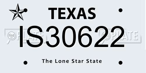 IS30622 Texas License Plate