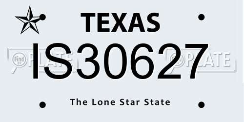 IS30627 Texas License Plate