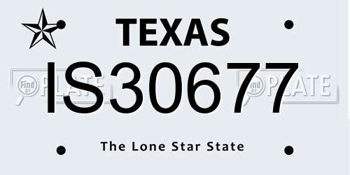 IS30677 Texas License Plate