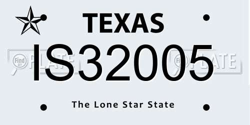 IS32005 Texas License Plate