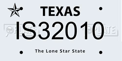 IS32010 Texas License Plate