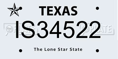 IS34522 Texas License Plate