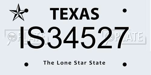 IS34527 Texas License Plate