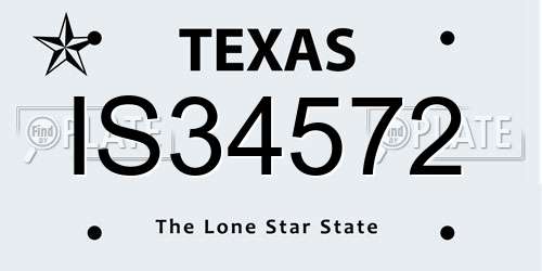 IS34572 Texas License Plate