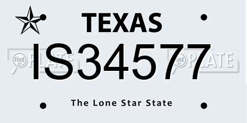 IS34577 Texas License Plate