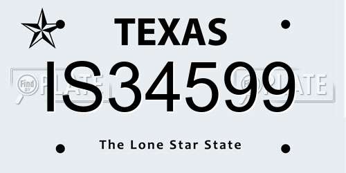 IS34599 Texas License Plate