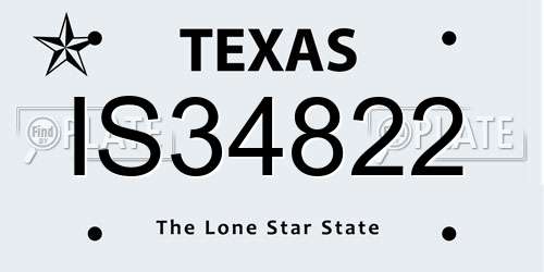 IS34822 Texas License Plate