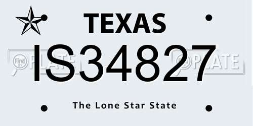 IS34827 Texas License Plate