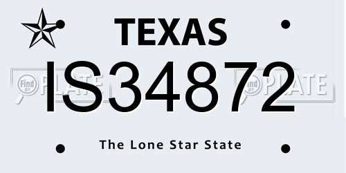 IS34872 Texas License Plate