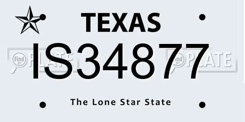 IS34877 Texas License Plate