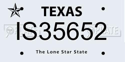 IS35652 Texas License Plate