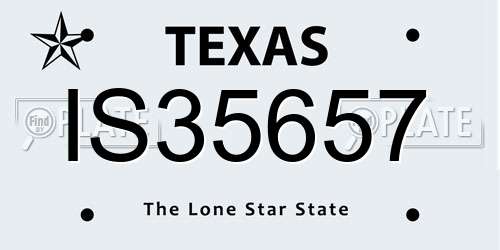 IS35657 Texas License Plate