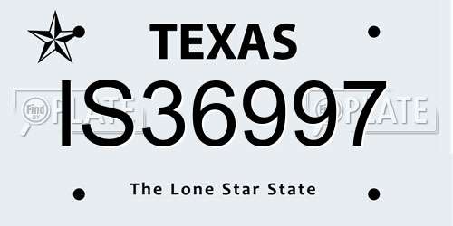 IS36997 Texas License Plate