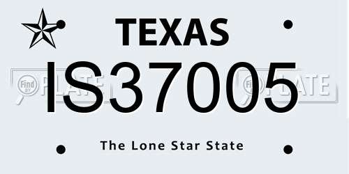 IS37005 Texas License Plate