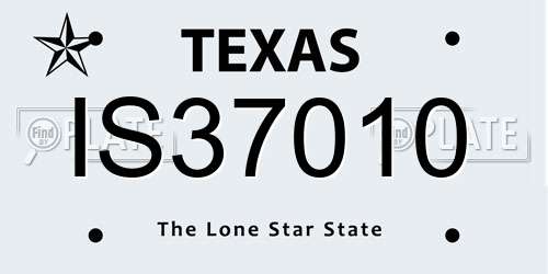 IS37010 Texas License Plate