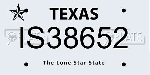 IS38652 Texas License Plate