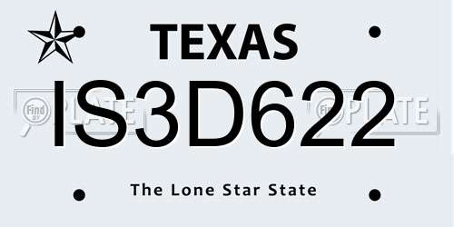 IS3D622 Texas License Plate