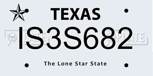 IS3S682 Texas License Plate