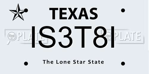 IS3T8I Texas License Plate