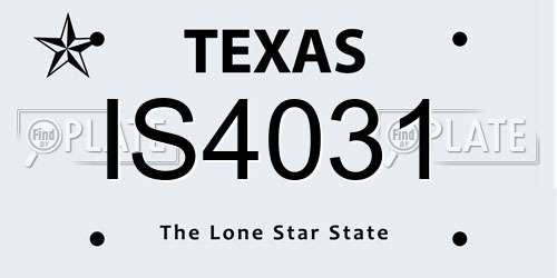 IS4031 Texas License Plate