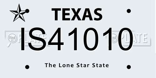 IS41010 Texas License Plate