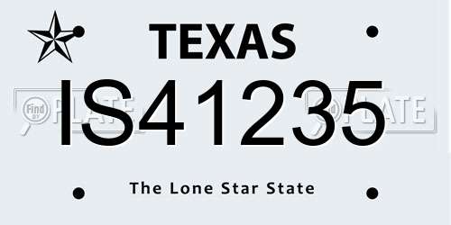 IS41235 Texas License Plate