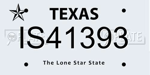 IS41393 Texas License Plate