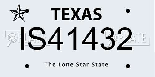 IS41432 Texas License Plate