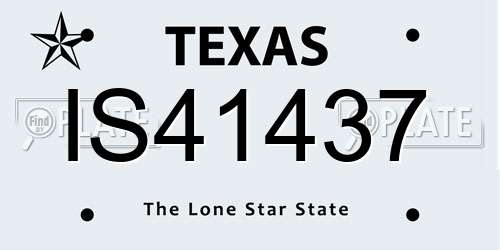 IS41437 Texas License Plate