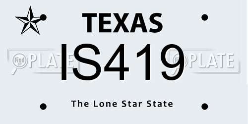 IS419 Texas License Plate
