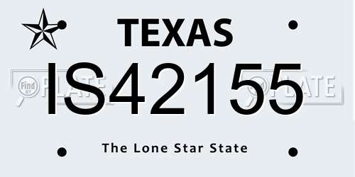 IS42155 Texas License Plate