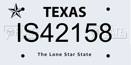 IS42158 Texas License Plate