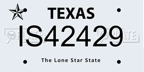 IS42429 Texas License Plate