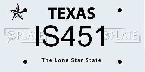 IS451 Texas License Plate