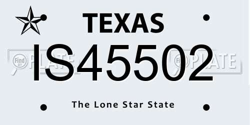 IS45502 Texas License Plate