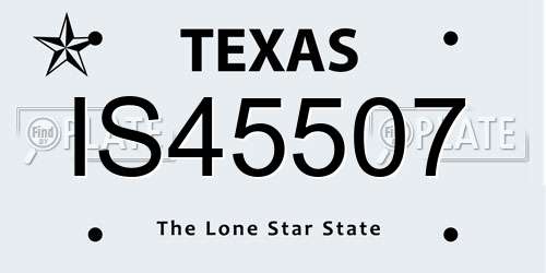 IS45507 Texas License Plate