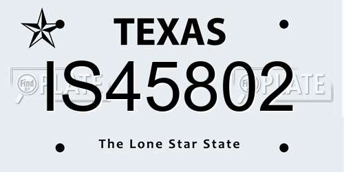 IS45802 Texas License Plate
