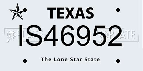 IS46952 Texas License Plate