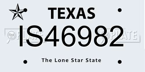 IS46982 Texas License Plate