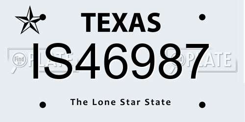 IS46987 Texas License Plate