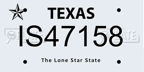 IS47158 Texas License Plate