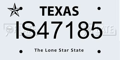 IS47185 Texas License Plate
