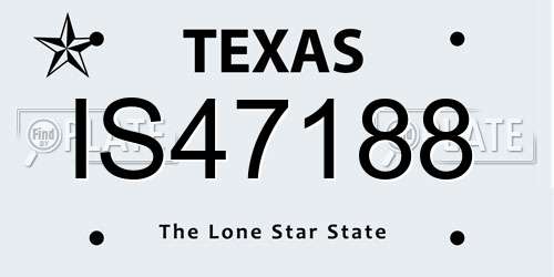 IS47188 Texas License Plate