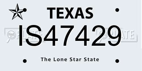 IS47429 Texas License Plate