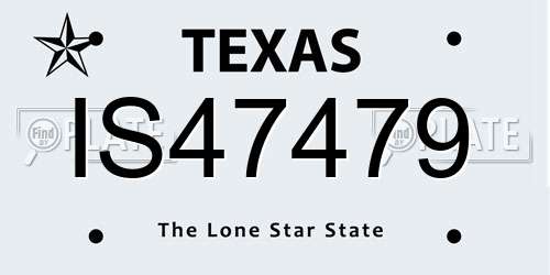 IS47479 Texas License Plate