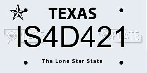 IS4D421 Texas License Plate