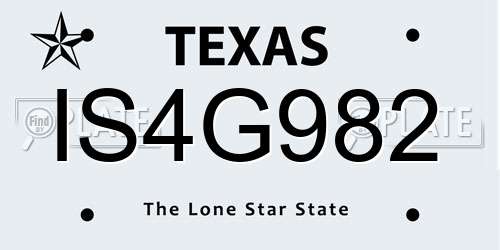 IS4G982 Texas License Plate