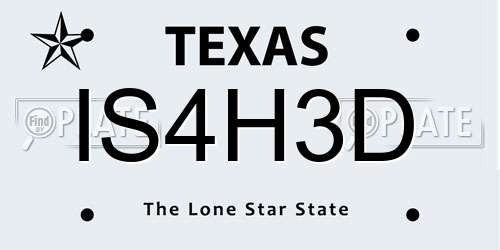 IS4H3D Texas License Plate